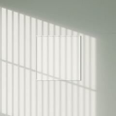 Obraz premium Mockup poster frame mockup hanging on the wall with natural shadow