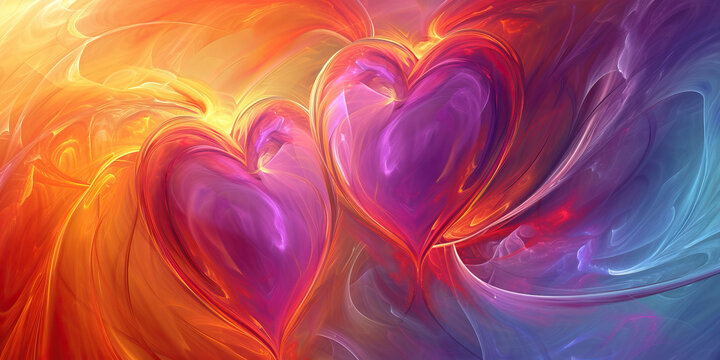 Eternal Love: A Symbolic Image of Two Intertwined Hearts, Representing Everlasting Love and Commitment