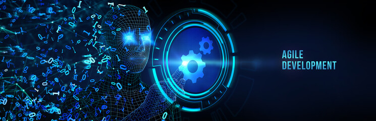 Concept of agile software development. 3d illustration
