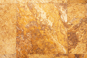 Detailed Natural Polished Brown Yellow Marble Texture. Real Natural Marble Stone, Surface Background. Breccia Marble Tiles For Ceramic Wall And Floor, Emperador Premium Glossy Granite Slab Stone