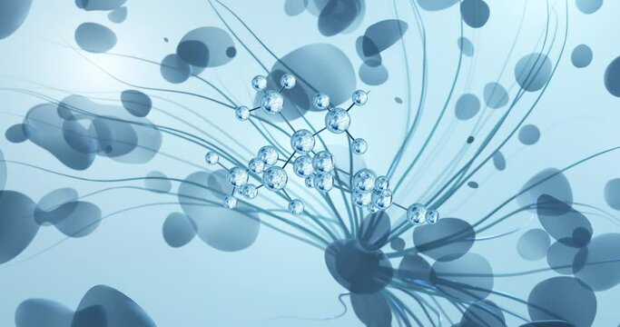 Butylated hydroxyanisole rotating molecular 3d structure ball-and-stick model, looped video preservative e320
