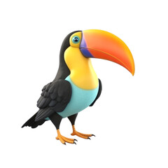 Fototapeta premium Cartoon Toucan PNG Cutout, Generative AI
