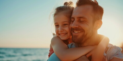 Fototapeta premium Family father with child