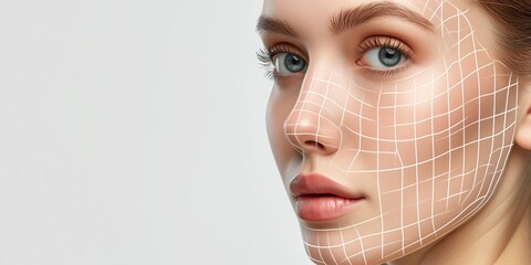 Graphic Lines Showing The effect of face lifting