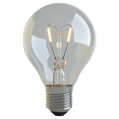 a light bulb illuminated on a transparent background