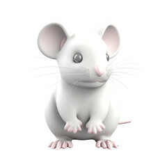Cartoon White Mouse PNG Cutout, Generative AI