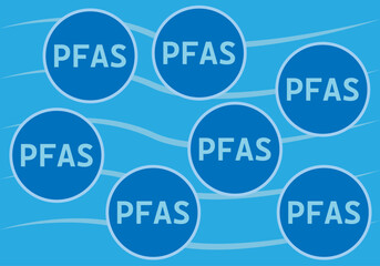 PFAS en el agua de un océano o mar.