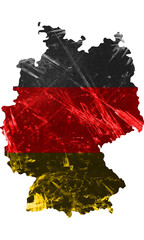 map of Germany in the colors of the German flag
