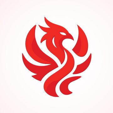Red Phoenix, Bird flying, Vector File, Logo design, Phoenix Illustration