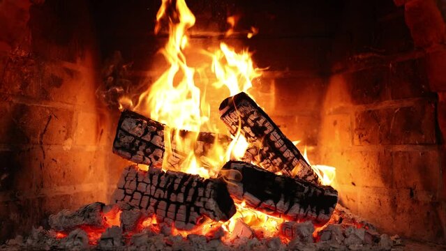 Fireplace at home for relaxing evening. Asmr sleep. Cozy Fireplace Night 
