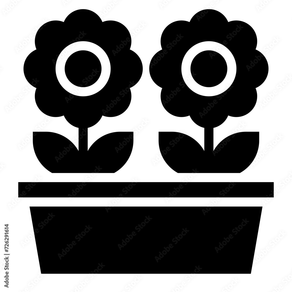 Wall mural flower in pot