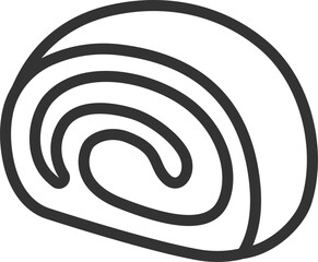 ロールケーキのアイコン（線画）のイラスト