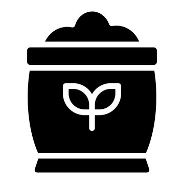 black bag soil sprout icon clip art preview