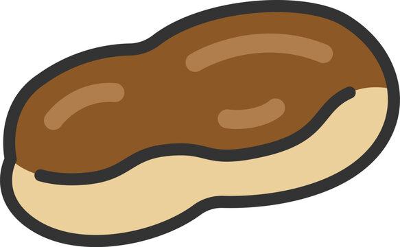 recommend clip art: エクレアのアイコン（線画カラー）のイラスト