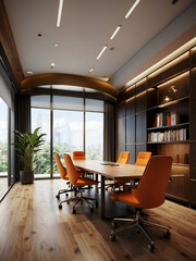 Modern Office Meeting Room: Professional Workspace Setting