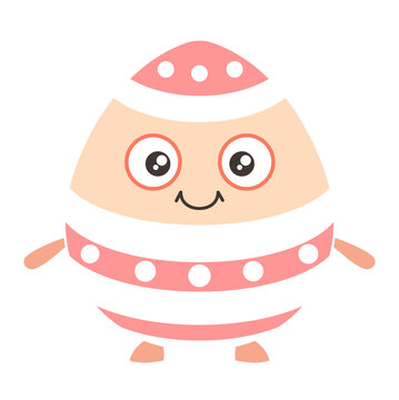 easter eggs cute cartoon character Good mood face