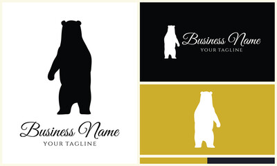 silhouette vector bear logo template