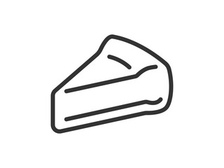 チーズケーキのアイコン（線画）のイラスト