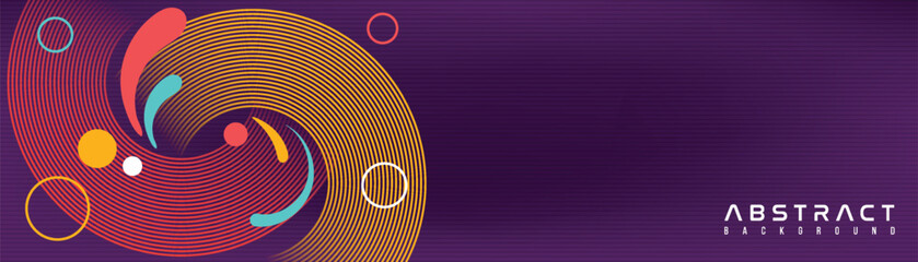 Abstract colorful line circle background illustrator
