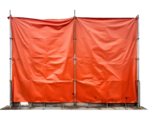 Construction Tarpaulin isolated on white background.  Construction Tarpaulin on  png transparent background