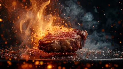  steak fire background © bahadirbermekphoto