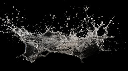 Abstract Water Splash on Black Background