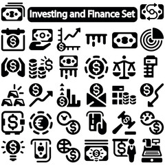 Investing and Finance icon set