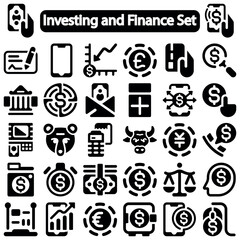 Investing and Finance icon set