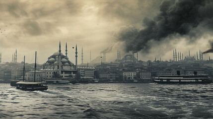 Naklejka premium The city of Istanbul in the 1900s,