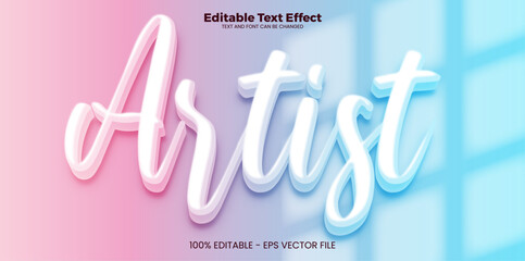 Artist editable text effect in modern trend style