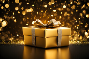 Obraz na płótnie Canvas gold luxury gift box
