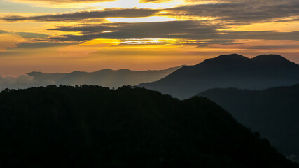 sunset in the mountains