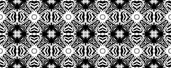 Seamless Boho Print. Abstract Stripe Dark Pattern. Simple Doodle Pattern. Black Color Native Geo Vector. Black Colour Dark Scribble Textile. Tribal Ink Doodle Batik. Seamless Ink Watercolor Design