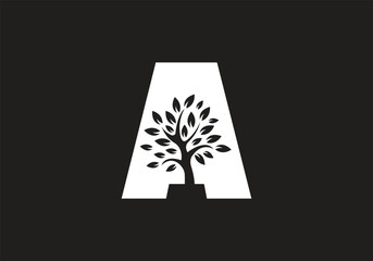 this is a tree and text A logo design