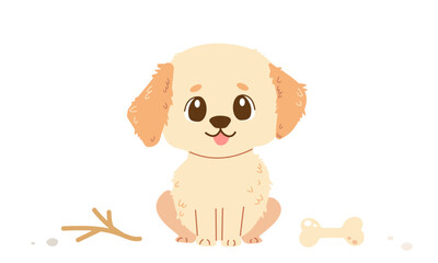 Golden Doodle Dog. vector illustration dogs head isolated on a white background. Dog portrait, flat style for various design uses , children book , print ,banner , flayer