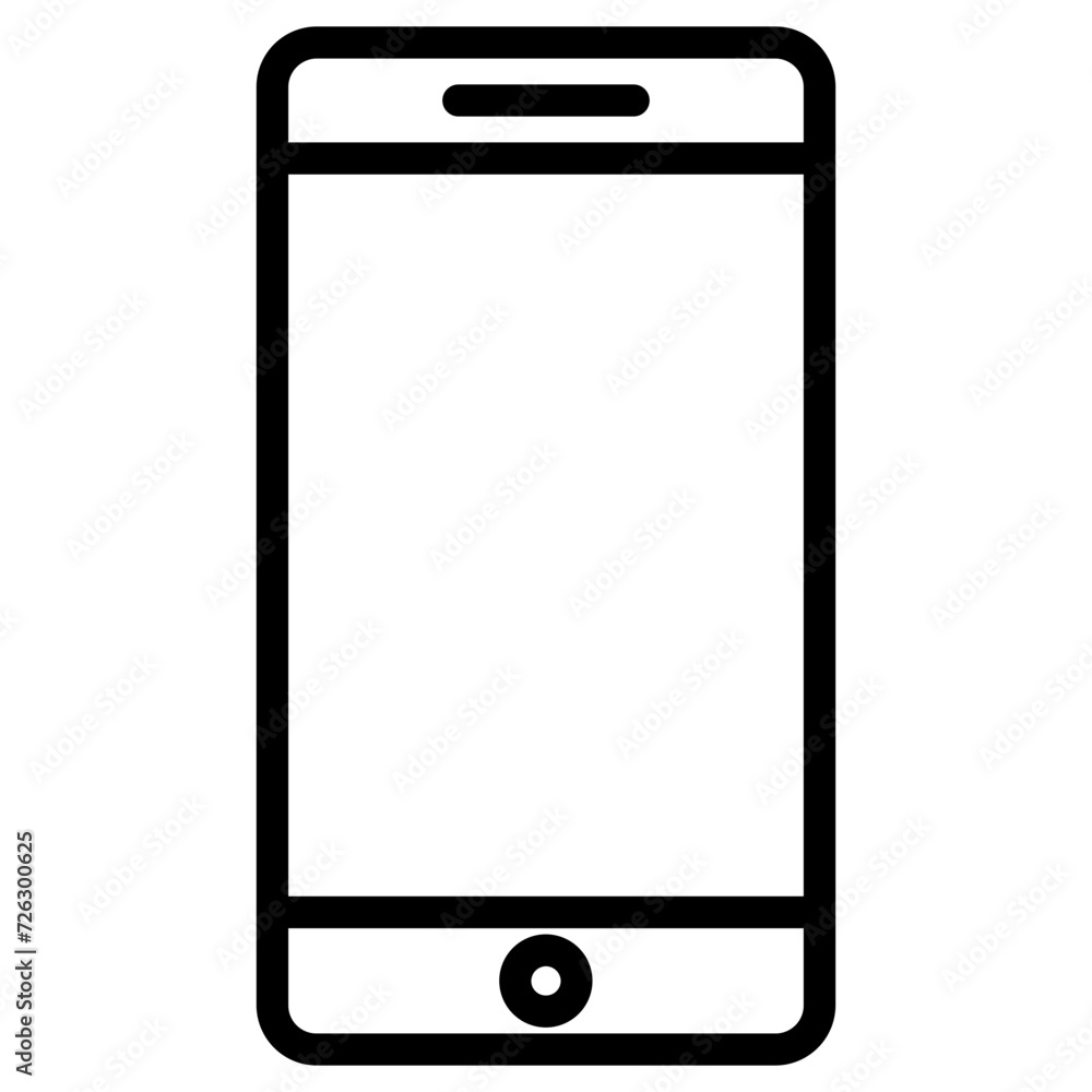 Wall mural smartphone icon, lined icon vector, black and white outline icon symbol.