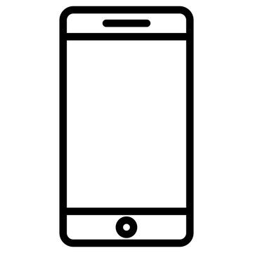 Smartphone icon, lined icon vector, black and white outline icon symbol.