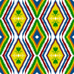 Ikat fabric pattern. Embroidery ethnic pattern