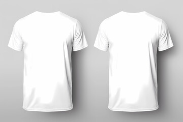 T-shirt mockup. White blank t-shirt front and back views. male clothes wearing clear attractive apparel tshirt models template - obrazy, fototapety, plakaty