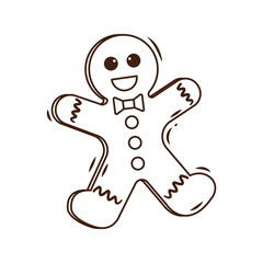 gingerbread man isolated on white