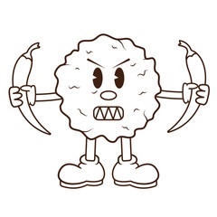 The Illustration of Cireng Boy Icon Angry Moment
