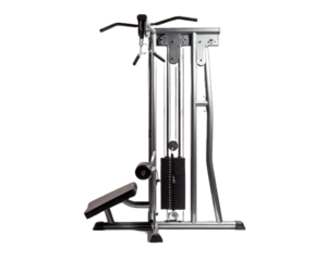 A photo of a Exercise at pull down machine isolated on white background. Exercise pull down machine on  png transparent background 