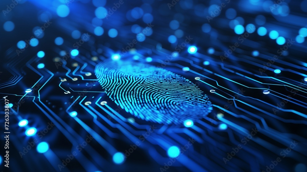 Poster fingerprint scanner enhancing transaction security and cybersecurity fingerprint scanning technology