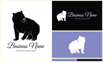 silhouette vector bear logo template