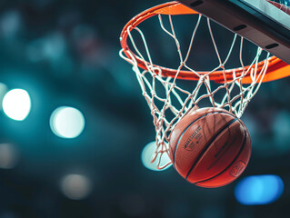 Sports tournament Basketball, ball on basket,