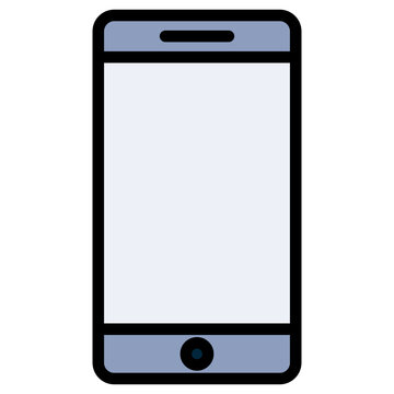 Smartphone icon, outline flat design style icon, outline colour icon vector illustration.