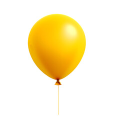 Yellow balloon on transparent background PNG