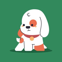 Cute small dog vector cartoon character illustration isolated on background.
