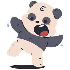 Cute baby panda bear vector cartoon character illustration isolated on a white background.