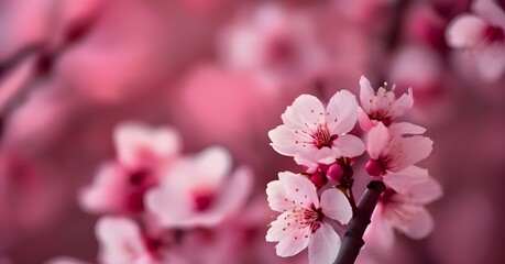 Obraz premium a close-up of a beautiful pink cherry blossom